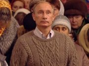 Путин  встречает Рождество в селе Тургиново