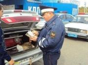Сотрудники ГИБДД задержали автомобиль, перевозивший боеприпасы